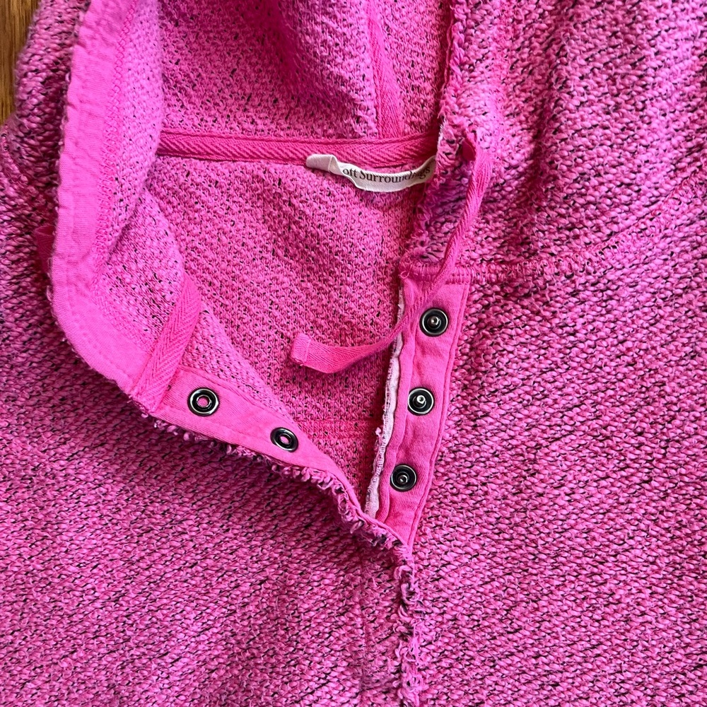 Soft Surroundings Pink Short Sleeve Hoodie - Picture 3 of 4